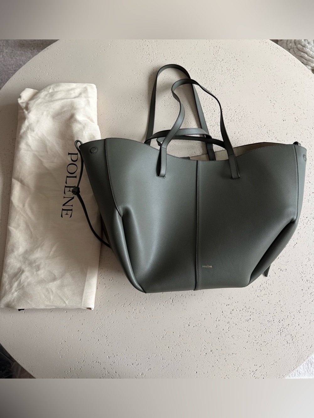 Polene Cyme Bag Regular Size - smoky green